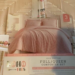 Boho kids 3pc Zoey Jacquard Comforter Set queen size